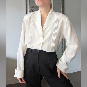Vintage white boxy button down blouse.